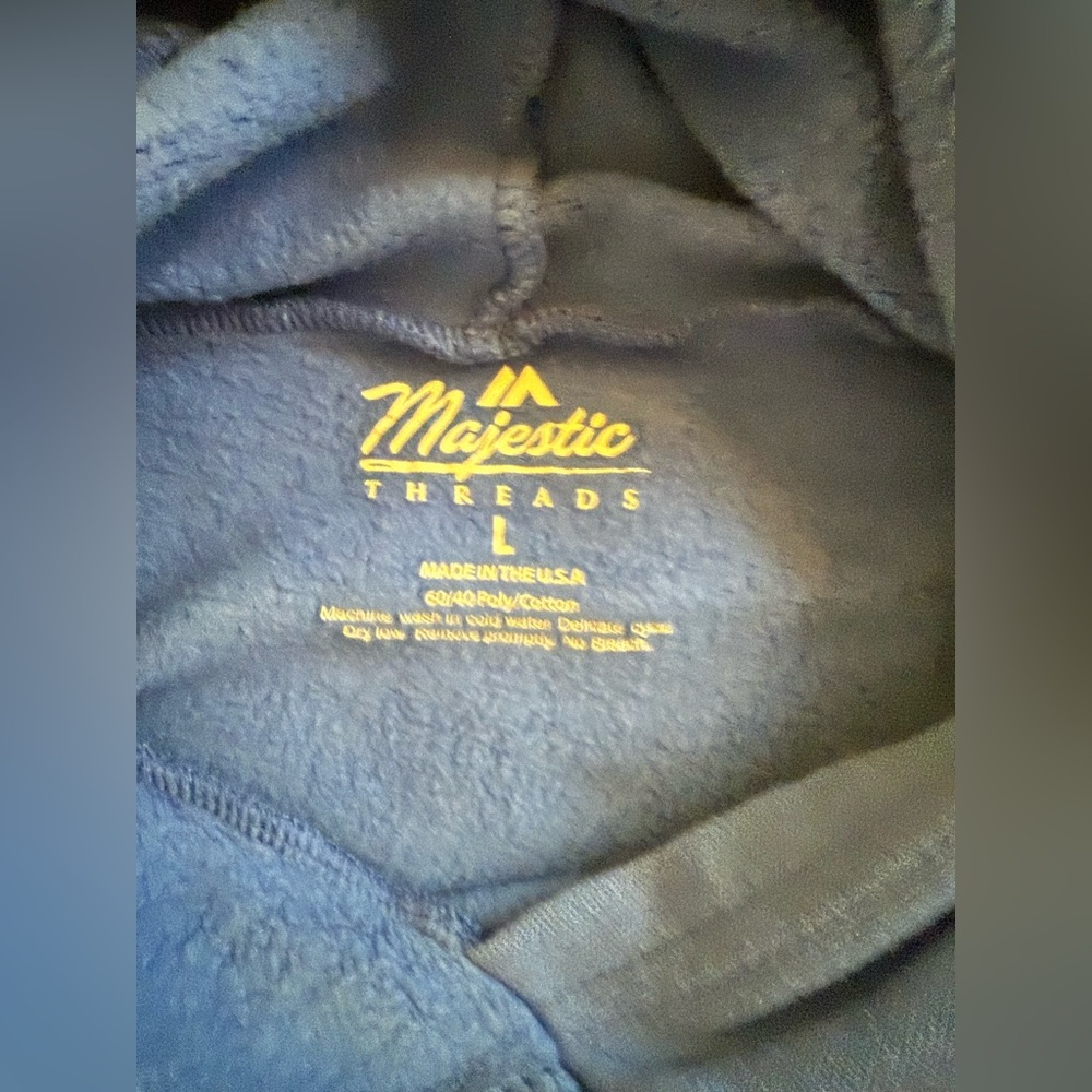 Majestic Threads Chicago Cubs Hoodie Women’s L Blue Gray Fleece Pullover - Picture 6 of 6
